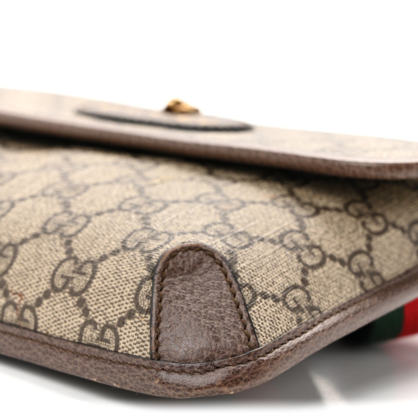 GG Supreme Monogram Neo Vintage Web Belt Bag Brown