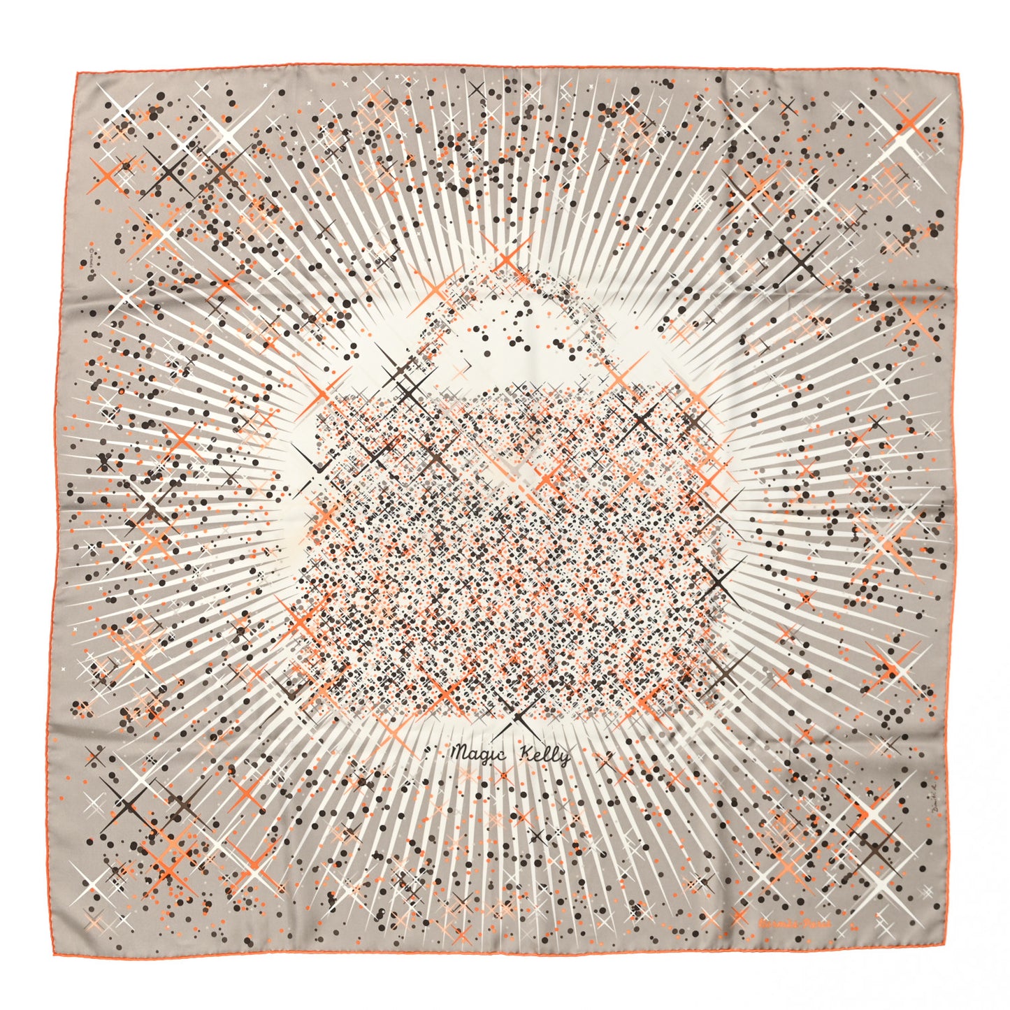Silk Magic Kelly Scarf 90 Sepia White Orange