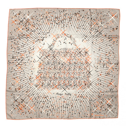 Hermes Silk Magic Kelly Scarf 90 Sepia White Orange 1 of 7