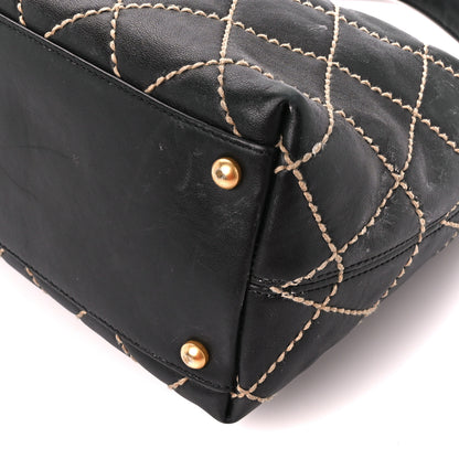 Chanel Calfskin Wild Stitch Surpique Hobo Black 9 of 10