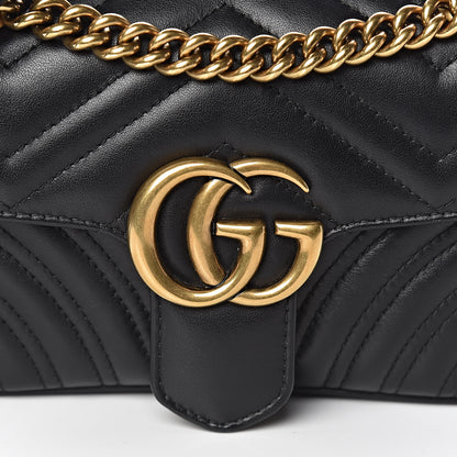 Gucci Calfskin Matelasse Mini GG Marmont Shoulder Bag Black 10 of 10