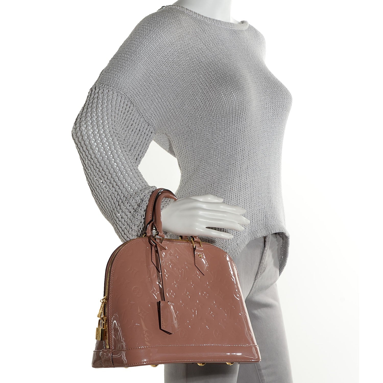 Louis Vuitton Vernis Alma PM Rose Velours 2 of 7
