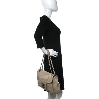 Chanel Glazed Caviar Coco Rider Flap Shoulder Bag Beige 2 of 10
