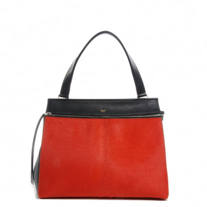 Celine Pony Hair Medium Edge Shoulder Bag Vermillion 1 of 8