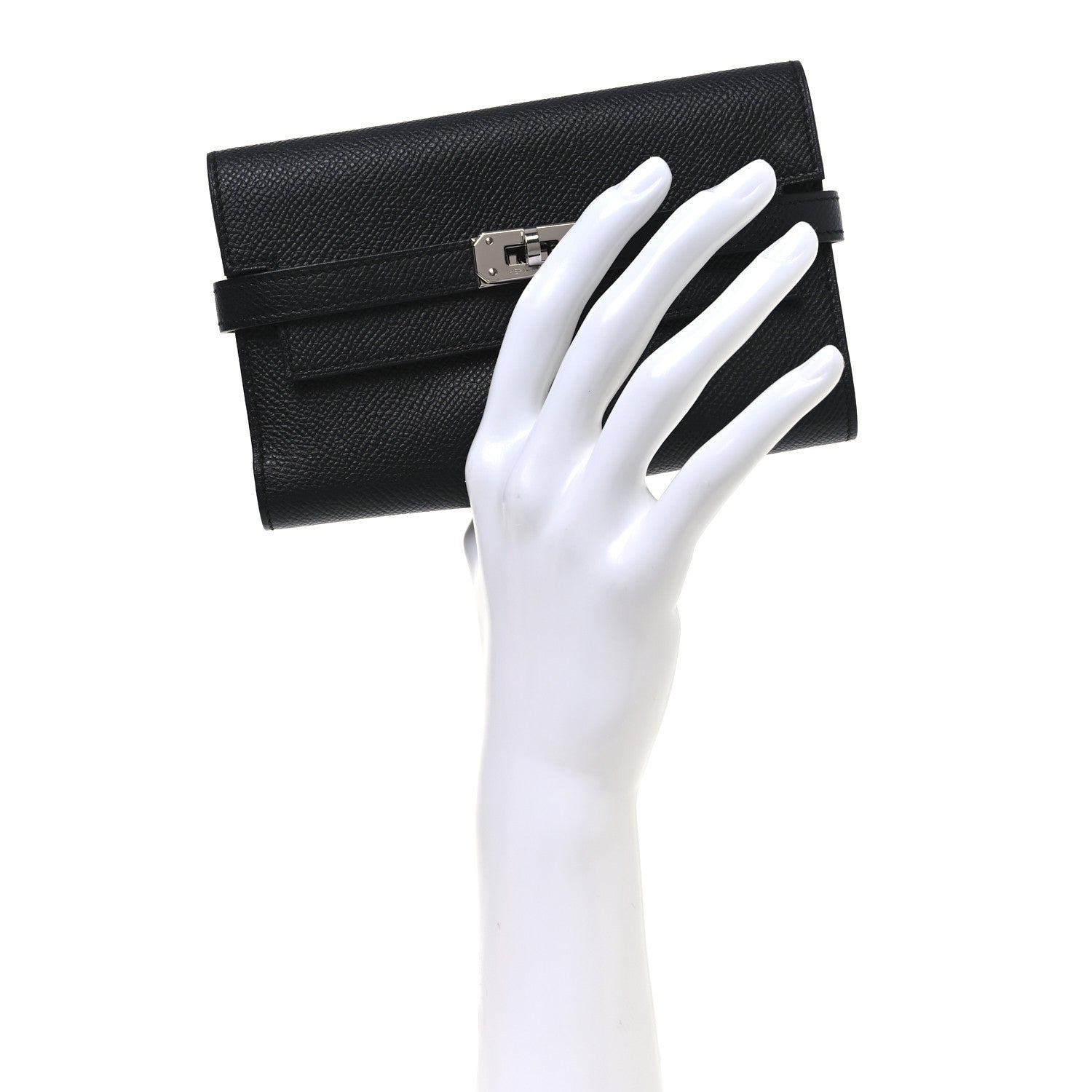 Hermes Epsom Medium Kelly Wallet Black 2 of 12