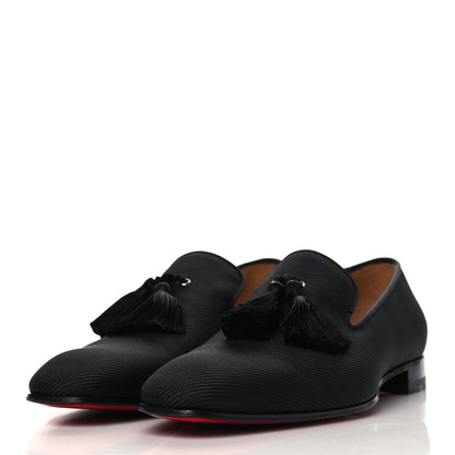 Christian Louboutin Fabric Mens Tassel Serge Officialito Flat Loafers 41.5 Black 3 of 7