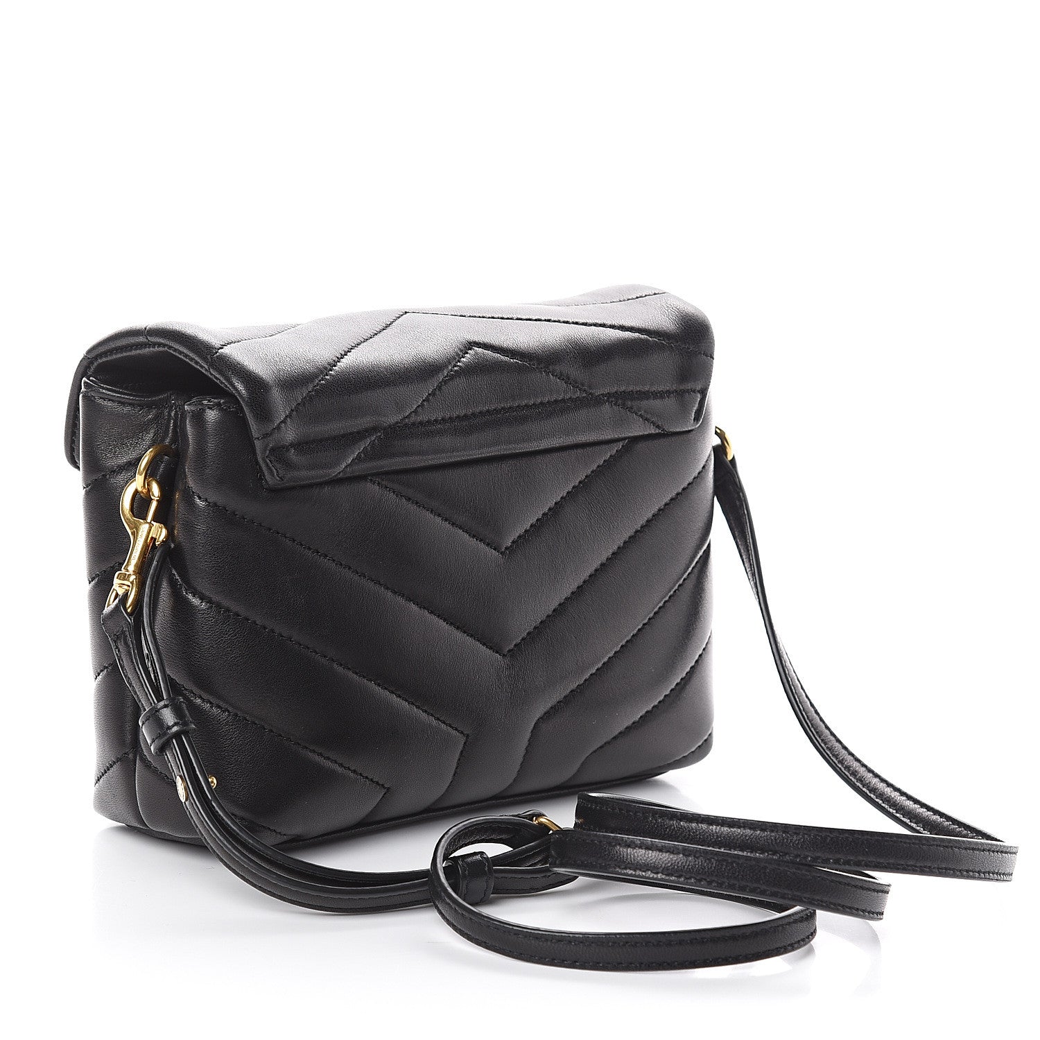 Saint Laurent Calfskin Y Quilted Monogram Toy Loulou Crossbody Bag Black 2 of 8