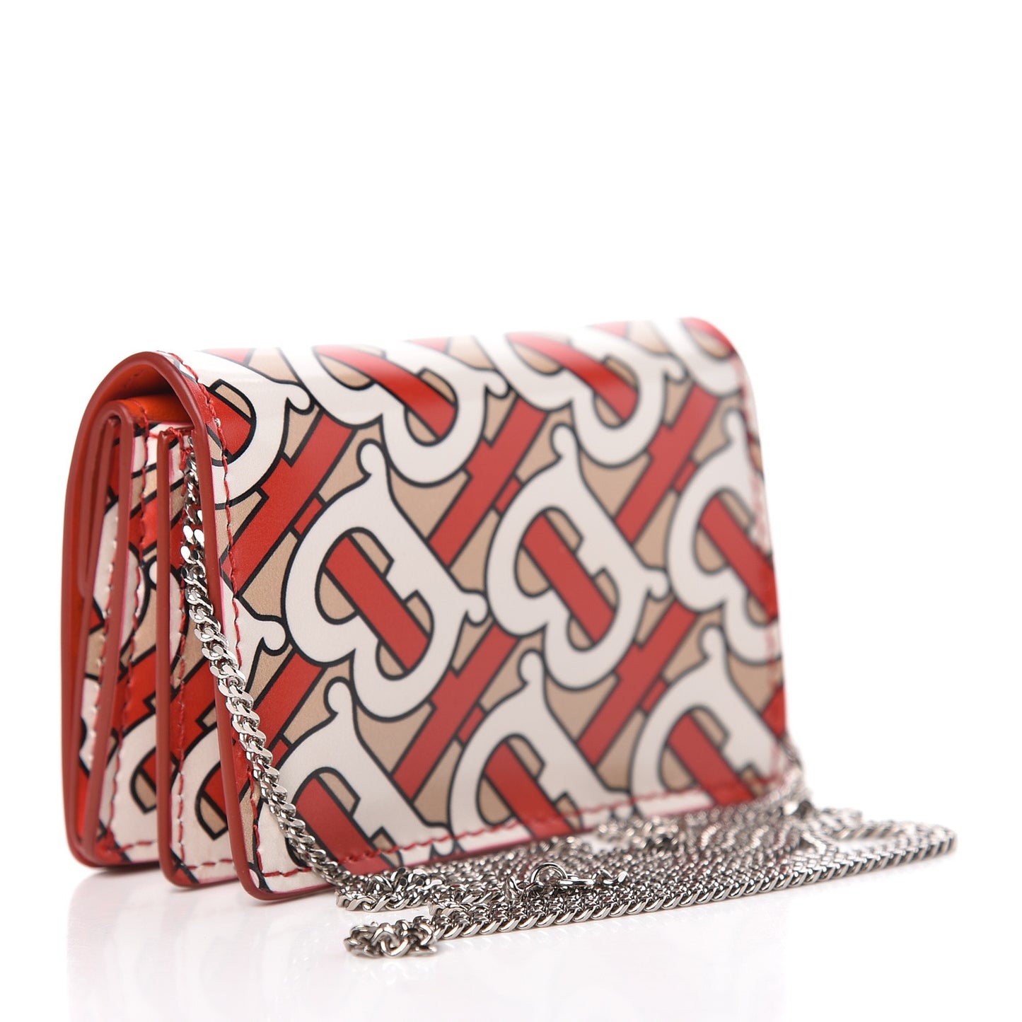 Calfskin Monogram Jessie Chain Card Case Vermillion