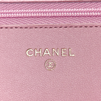 Chanel Lambskin Quilted Wallet On Chain WOC Pink 6 of 11
