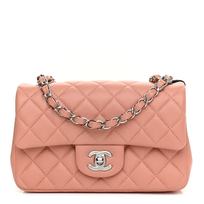 Chanel Lambskin Quilted Mini Rectangular Flap Dark Pink 1 of 11