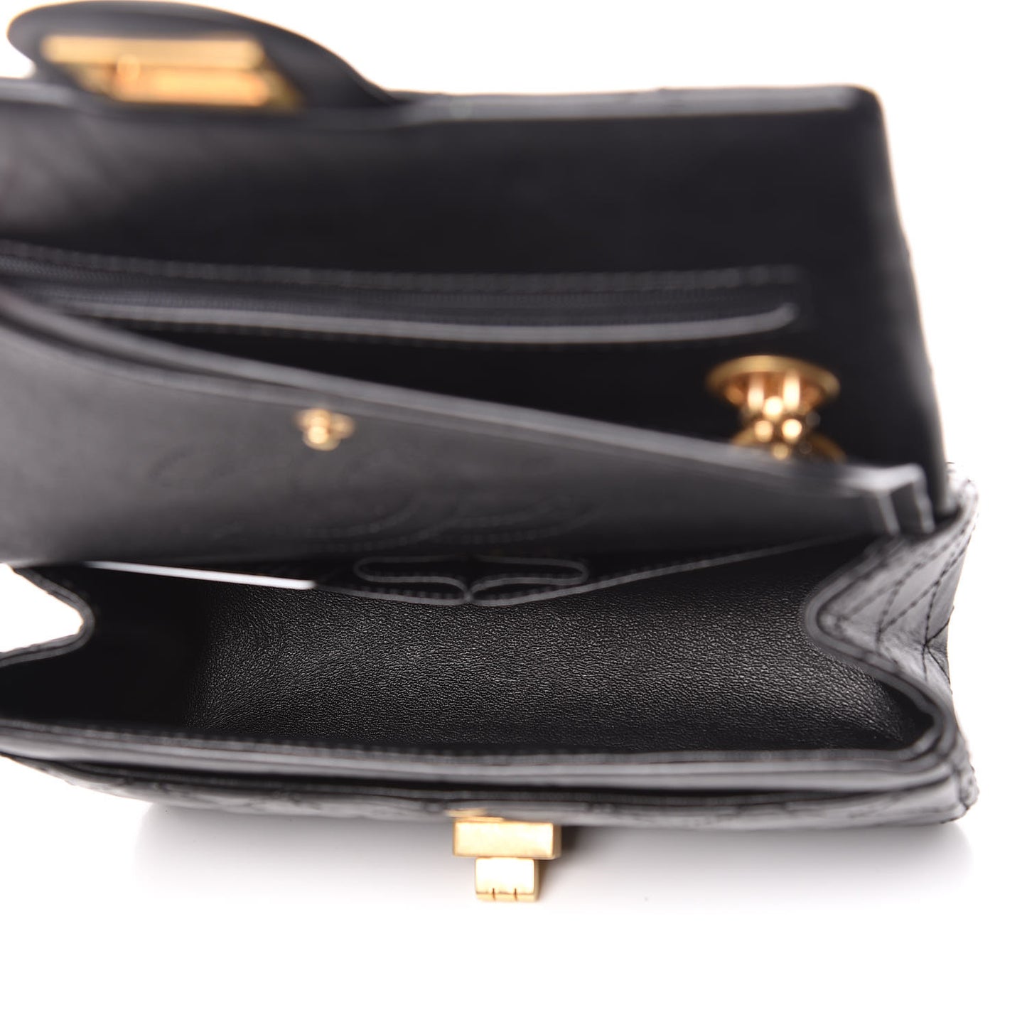 Aged Calfskin Quilted 2.55 Reissue 224 Flap Black