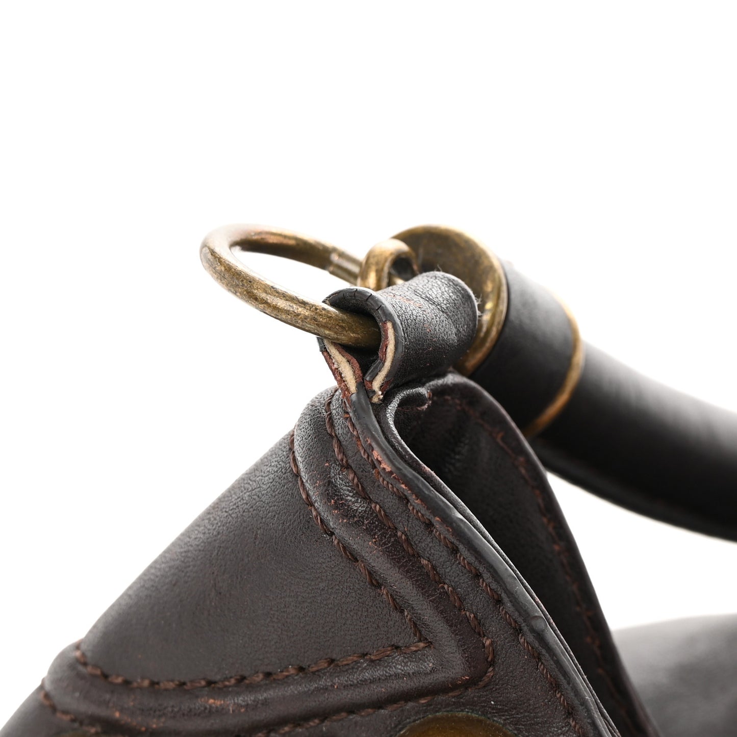 Calfskin Studded Medium Alverton Hobo Chocolate