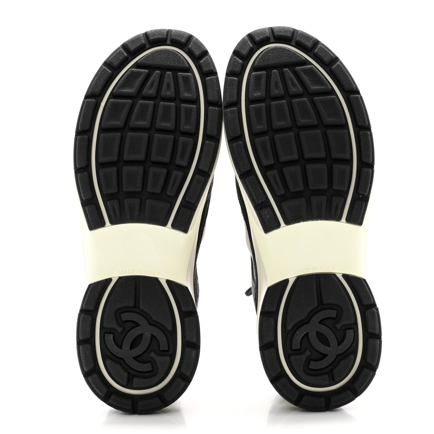 Fabric Suede Calfskin Mesh Womens CC Sneakers 38.5 Black Dark Grey White Light Grey