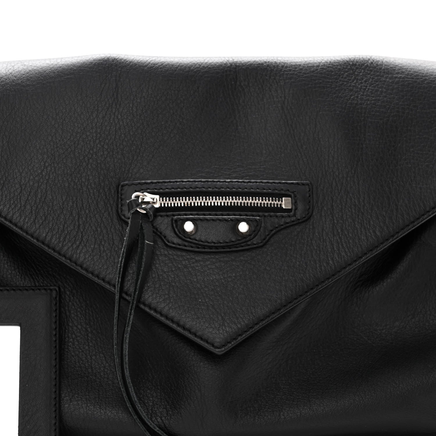 Balenciaga Calfskin Papier Sight Clutch Black 8 of 12