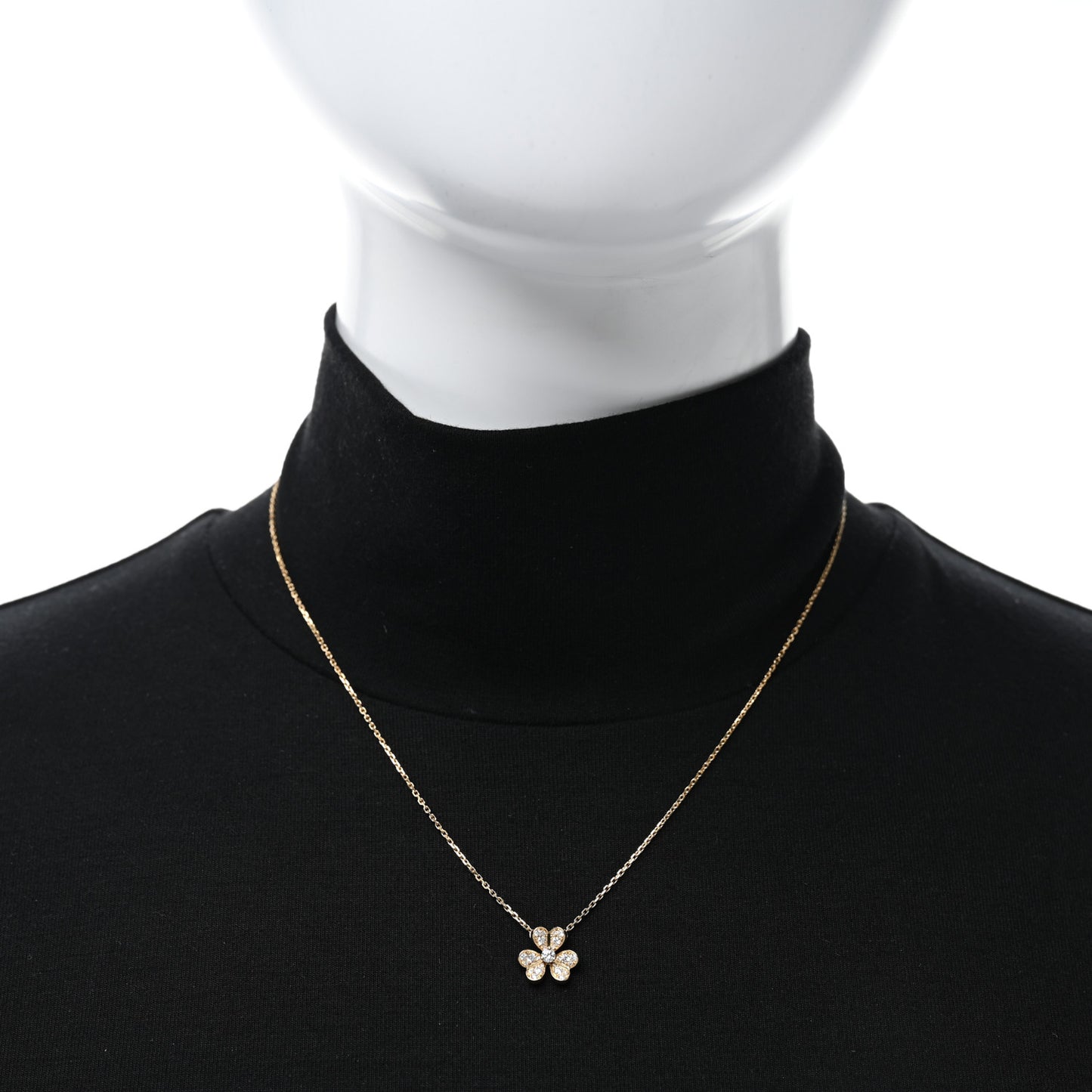 18K Yellow Gold Diamond Mini Frivole Pendant Pave Necklace