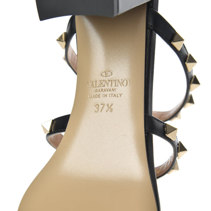 Valentino Garavani Calfskin Rockstud 60mm Caged Slide Sandals 37.5 Black 7 of 12