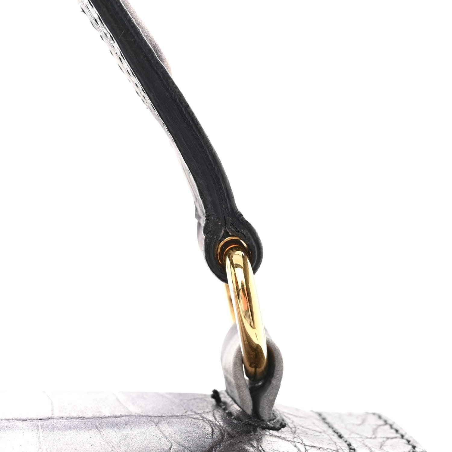 Saint Laurent Nubuck Calfskin Crocodile Embossed Small Muse Two Grey 11 of 14