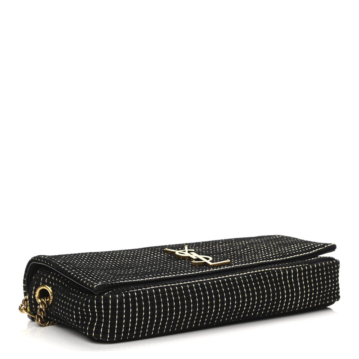 Suede Contrast Stitching Monogram Kate 99 Black