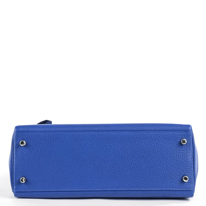 Hermes Taurillon Clemence Kelly Retourne 32 Bleu Electrique 6 of 28