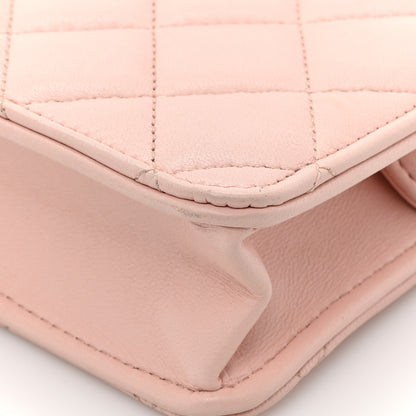 Chanel Lambskin Quilted CC Pouch Wristlet Pink 11 of 14