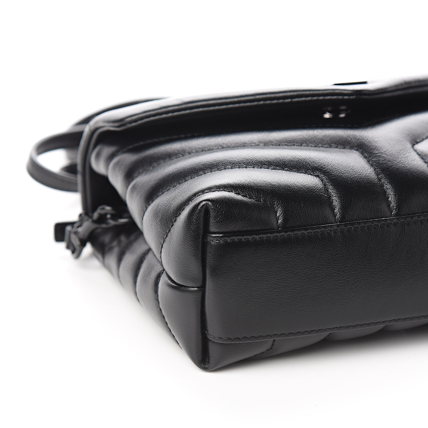 Saint Laurent Calfskin Y Quilted Monogram Toy Loulou Crossbody Bag Black 7 of 9