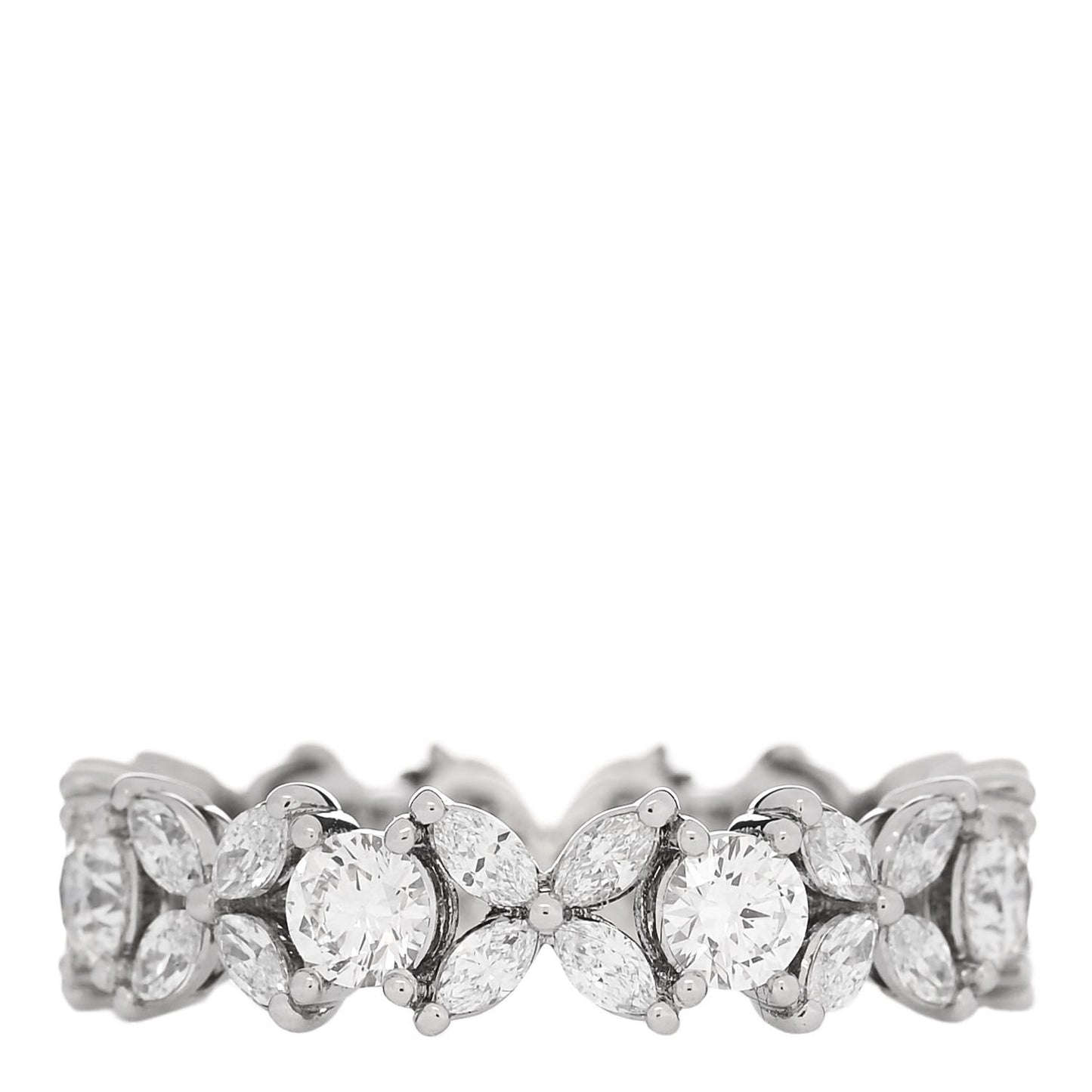 Platinum Diamond Victoria Alternating Band Ring 51 5.75
