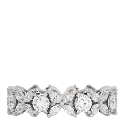 Tiffany Platinum Diamond Victoria Alternating Band Ring 51 5.75 3 of 5