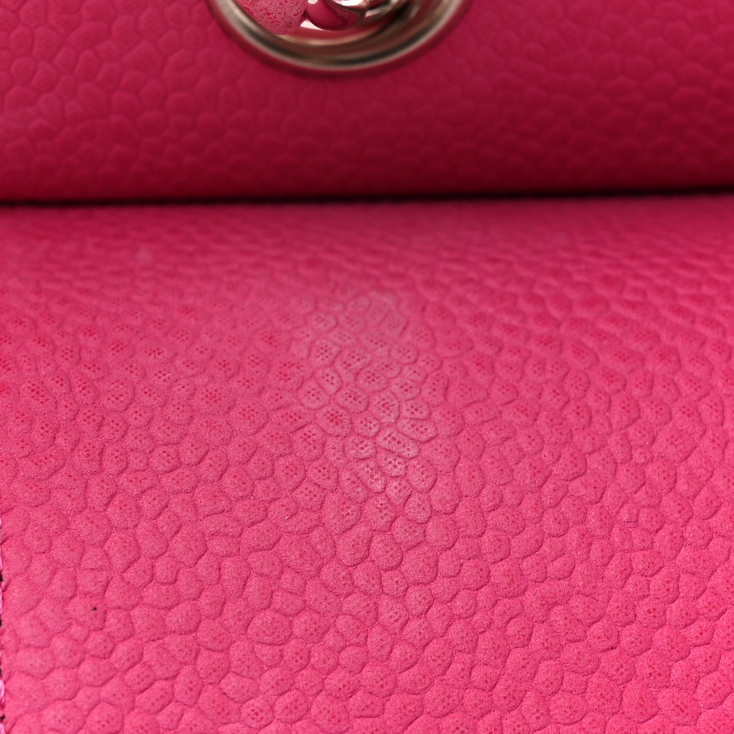 Iridescent Caviar Quilted Medium Double Flap Pink
