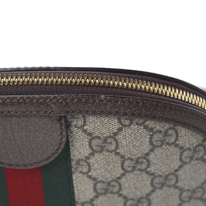 Gucci GG Supreme Monogram Textured Dollar Calfskin Web Small Ophidia Dome Shoulder Bag Beige Ebony New Acero 13 of 14