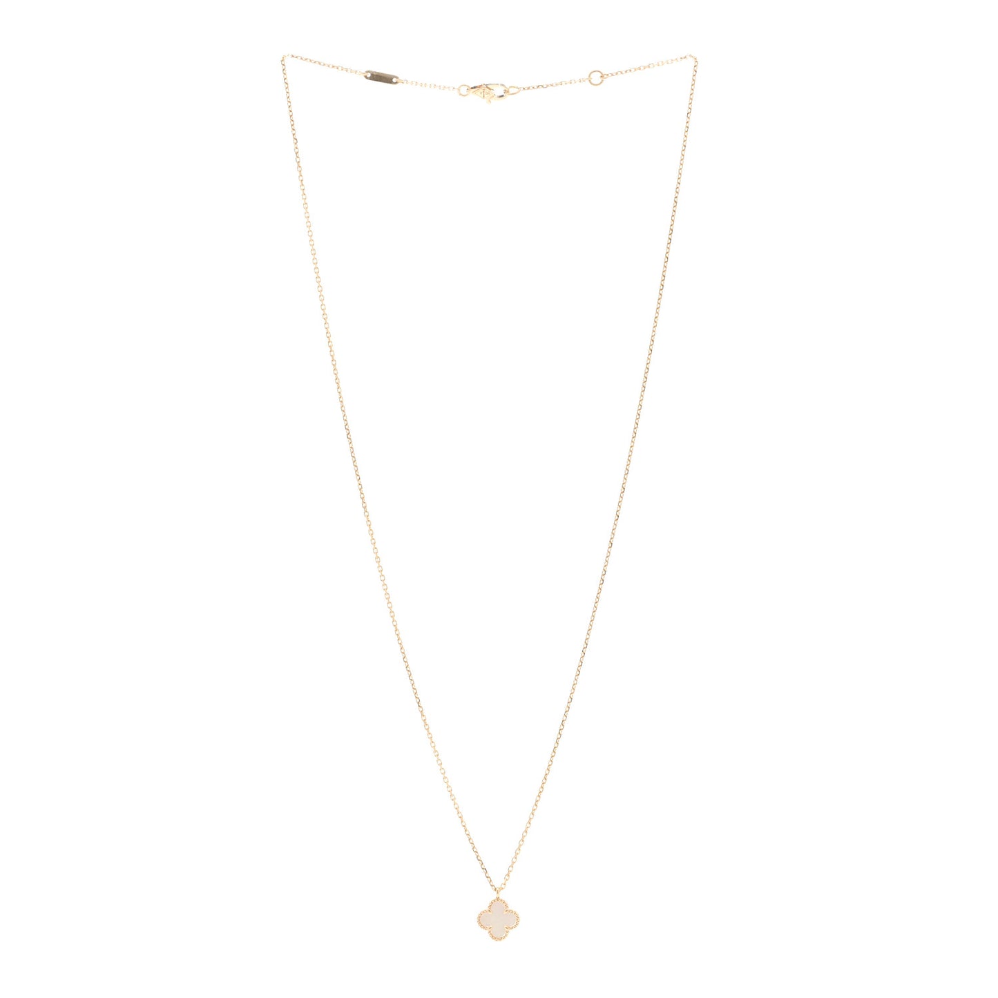 18K Yellow Gold Mother of Pearl Sweet Alhambra Pendant Necklace
