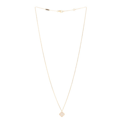 Van Cleef & Arpels 18K Yellow Gold Mother of Pearl Sweet Alhambra Pendant Necklace 3 of 5
