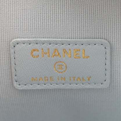 Chanel Lambskin Quilted CC In Love Heart Clutch With Chain Light Blue 6 of 11