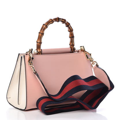 Gucci Nappa Bamboo Web Mini Nymphaea Top Handle Bag Perfect Pink Mystic White 3 of 13