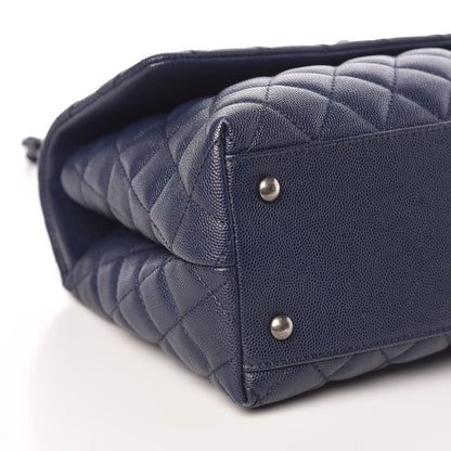 Chanel Caviar Quilted Small Coco Handle Flap Navy 5 of 9
