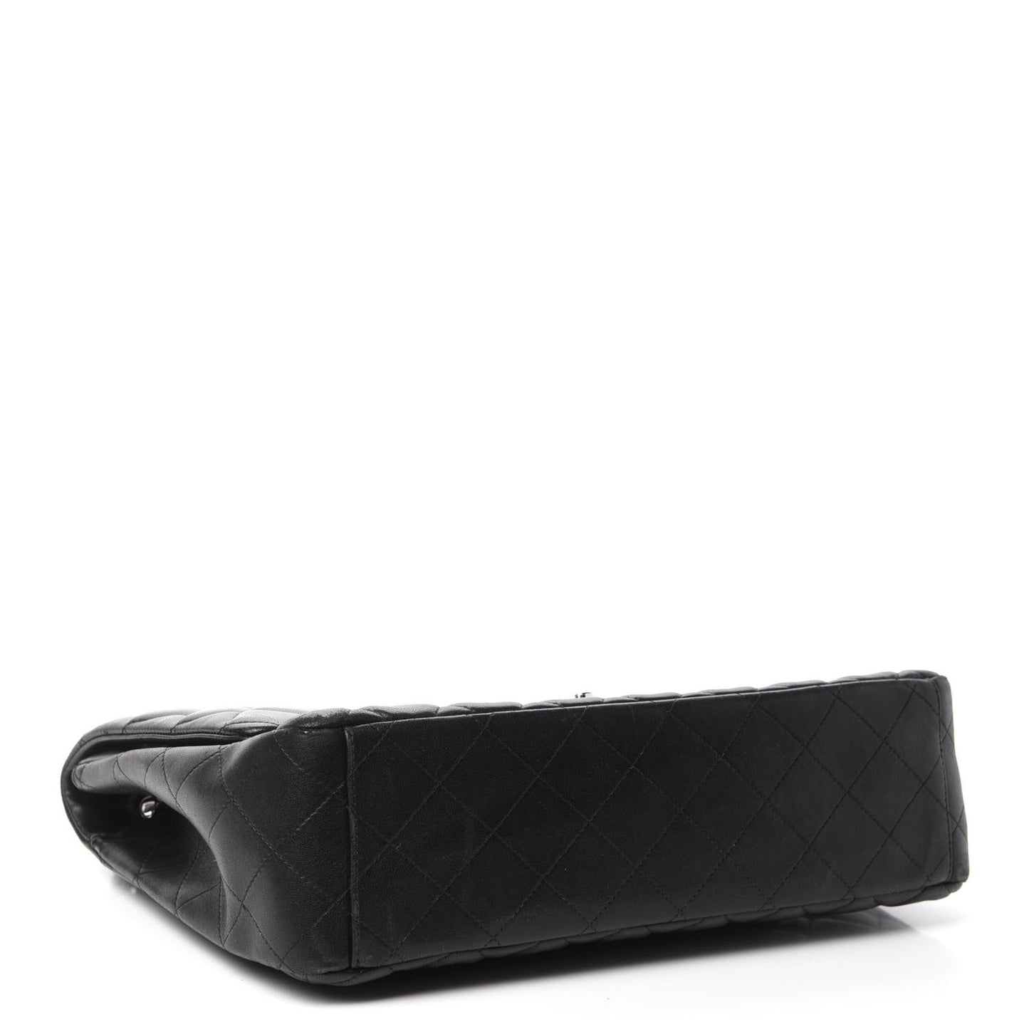 Lambskin Quilted Maxi Single Flap Black