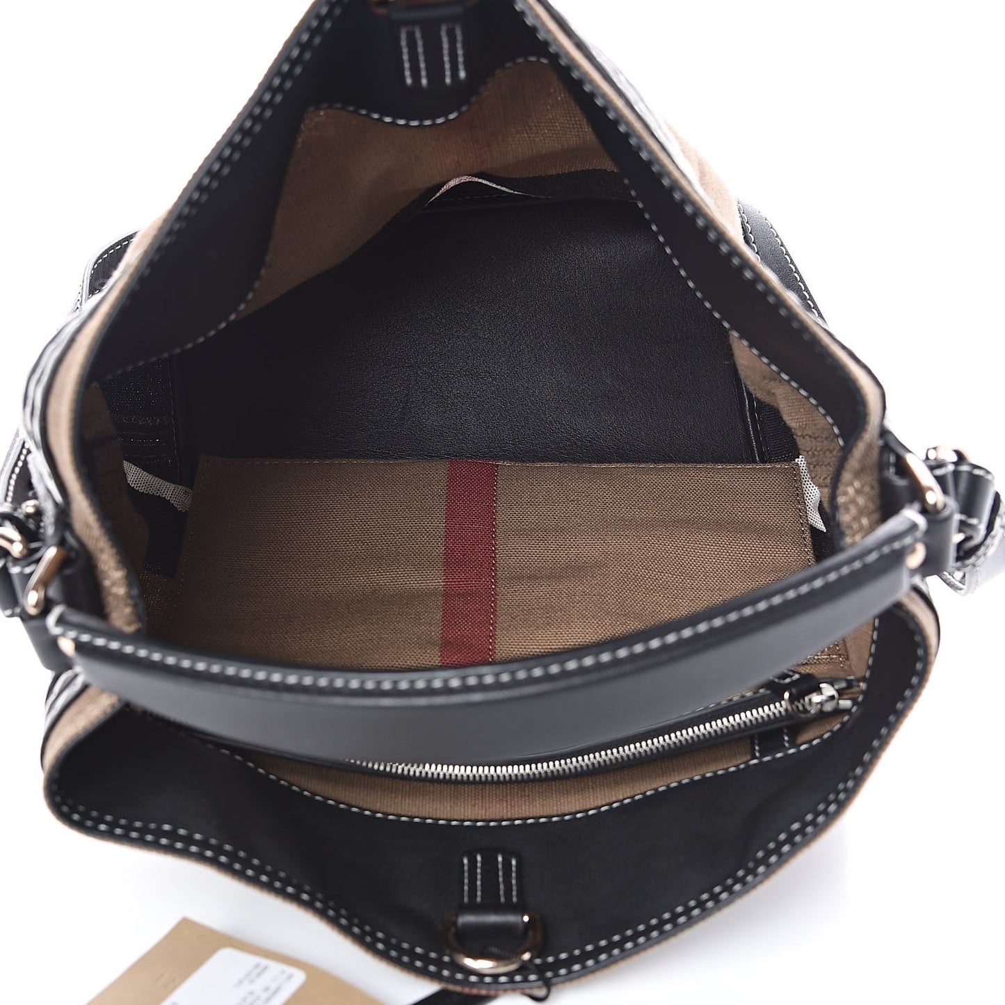 Canvas Mega Check Medium Ashby Tassel Hobo Black