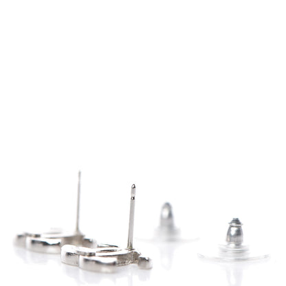 Chanel Crystal Timeless CC Earrings Silver 4 of 5