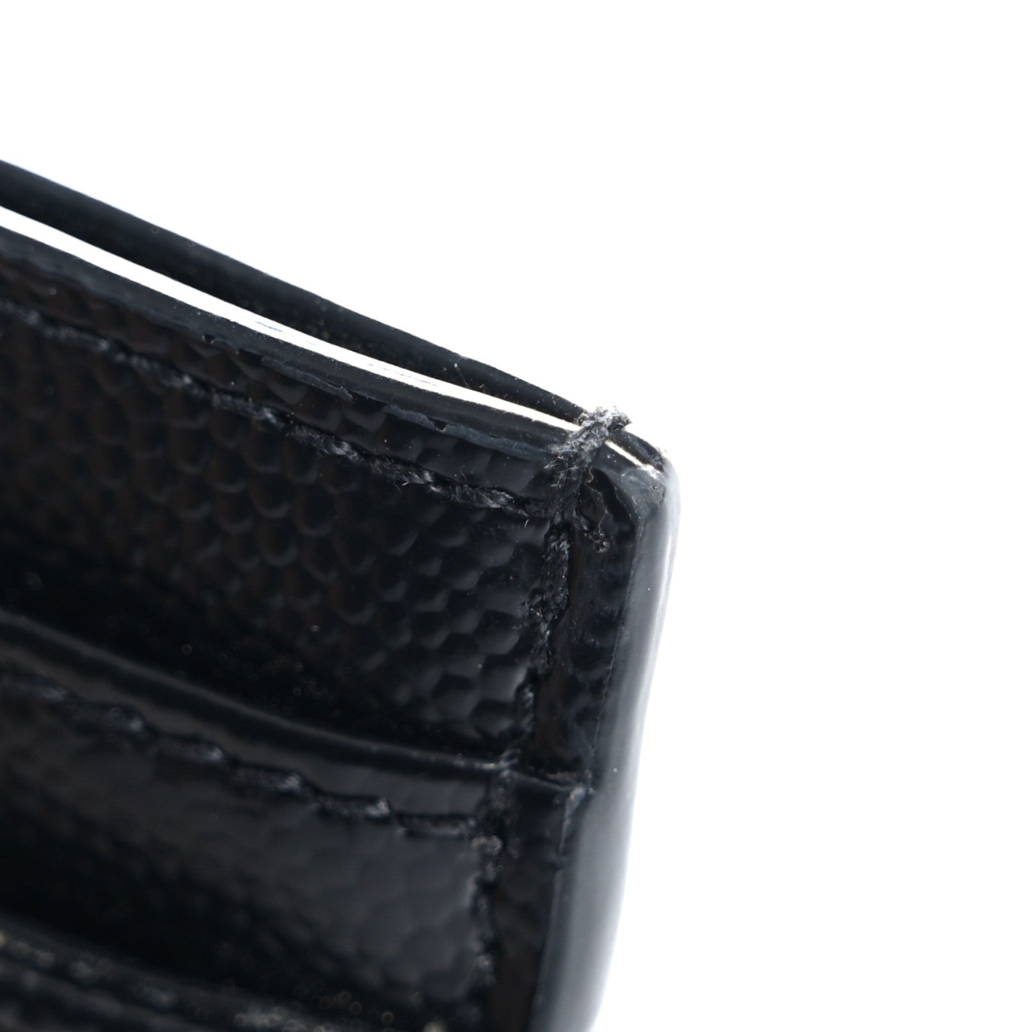 Saint Laurent Grain De Poudre Matelasse Chevron Monogram Credit Card Case Black 8 of 10