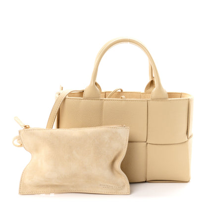 Bottega Veneta Grained Calfskin Maxi Intrecciato Mini Arco Tote Porridge 2 of 9