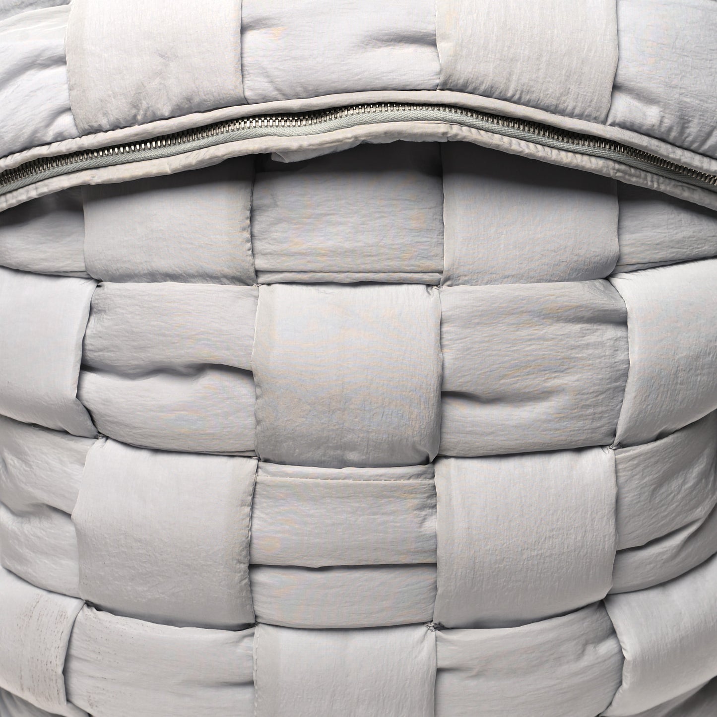 Nylon Intrecciato Padded Tech Fold Over Backpack Frost
