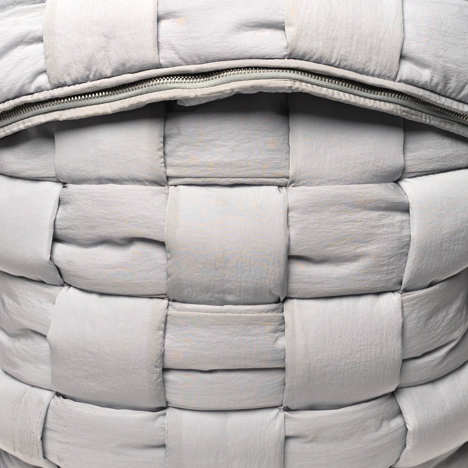 Bottega Veneta Nylon Intrecciato Padded Tech Fold Over Backpack Frost 8 of 12