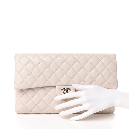 Chanel Caviar Quilted Flap Clutch Ivory 2 of 11
