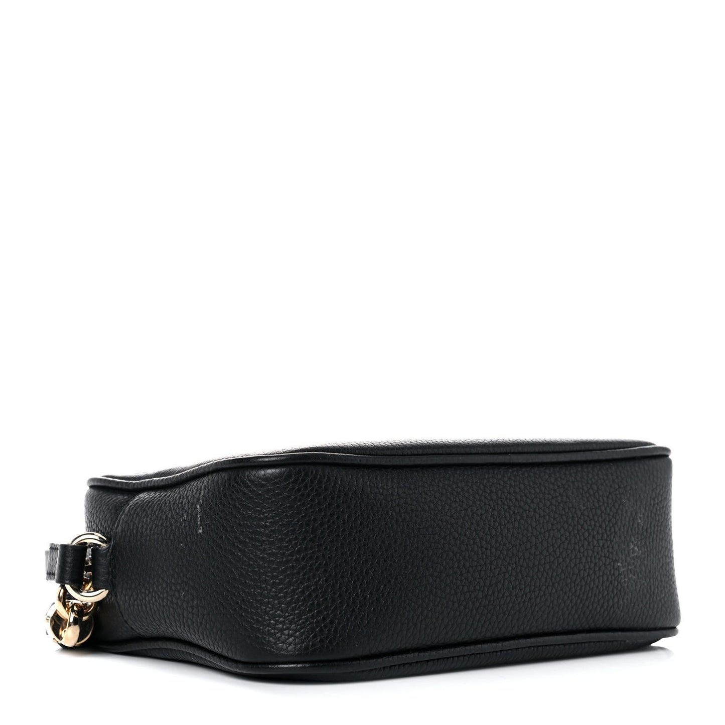 Pebbled Calfskin Small Soho Disco Bag Black