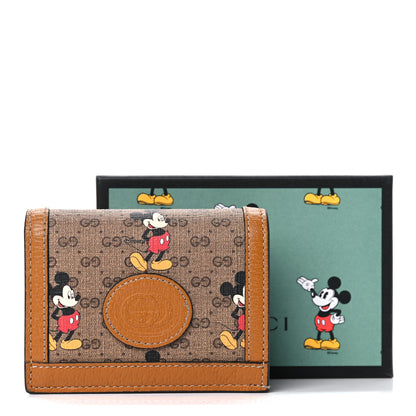 Gucci X DISNEY Mini Vintage GG Supreme Monogram Mickey Mouse Card Holder Wallet Beige Vintage Sun Oil 11 of 11