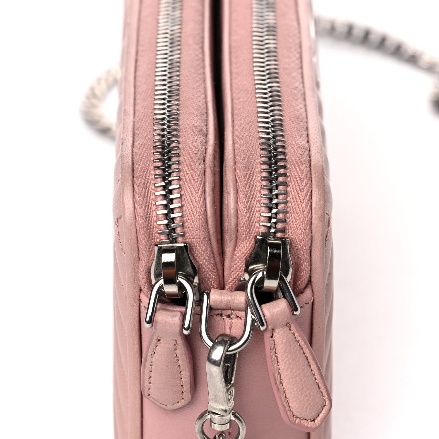 Prada Nappa Impunture Diagramme Mini Double Zip Chain Crossbody Bag Orchidea 15 of 16