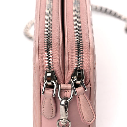 Prada Nappa Impunture Diagramme Mini Double Zip Chain Crossbody Bag Orchidea 15 of 16