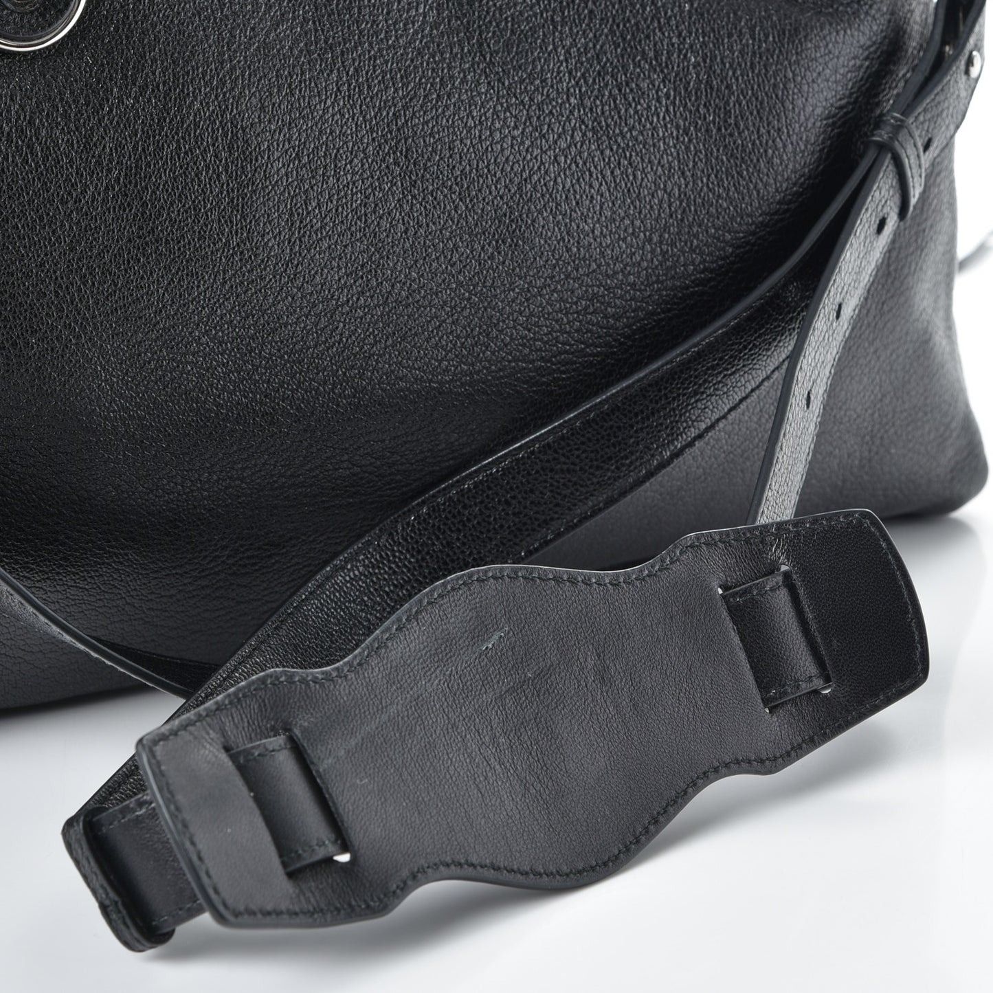 Chevre Silver Metallic Edge Hardware Town Black