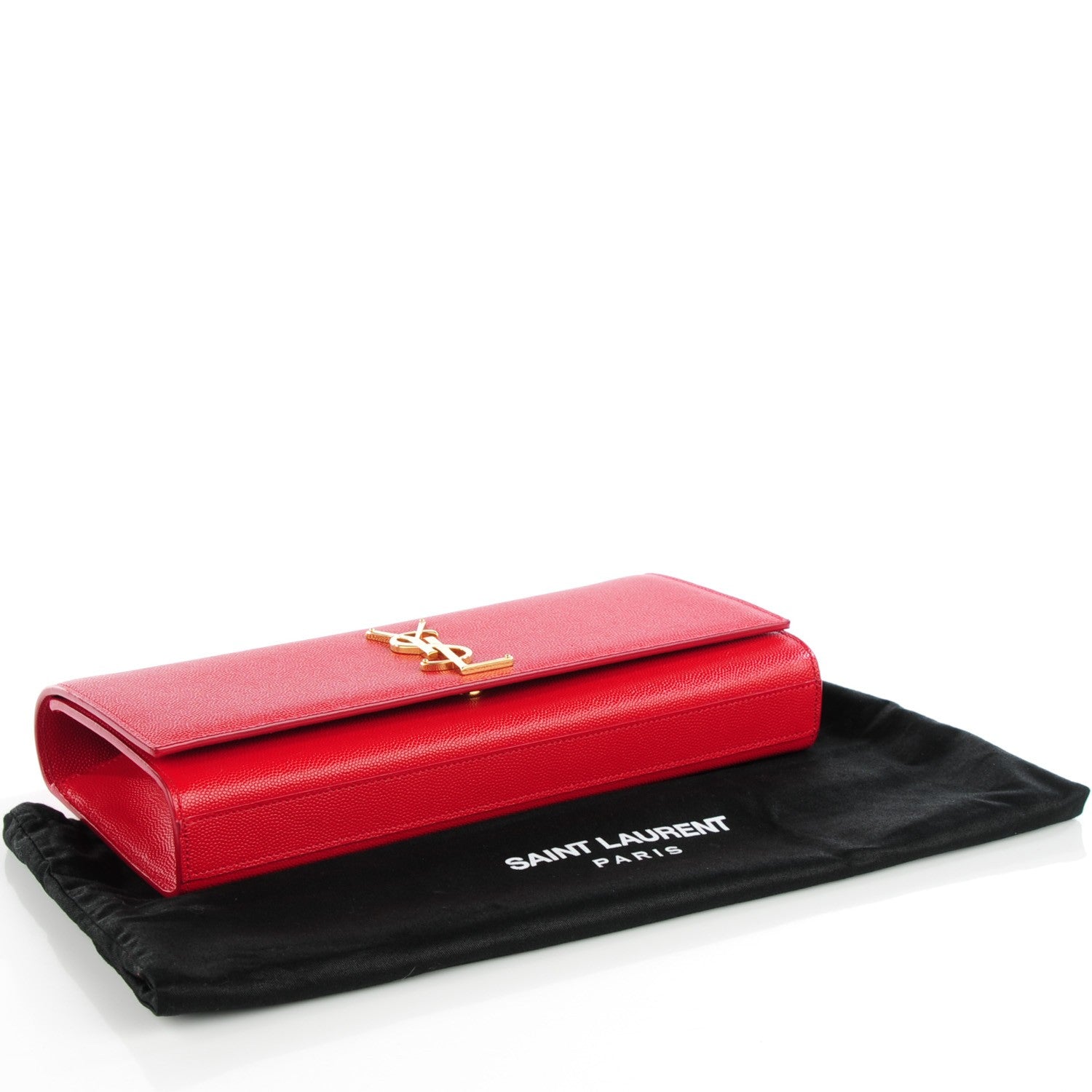 Saint Laurent Grain De Poudre Cassandre Clutch Red 4 of 8
