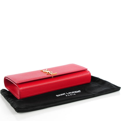 Saint Laurent Grain De Poudre Cassandre Clutch Red 4 of 8