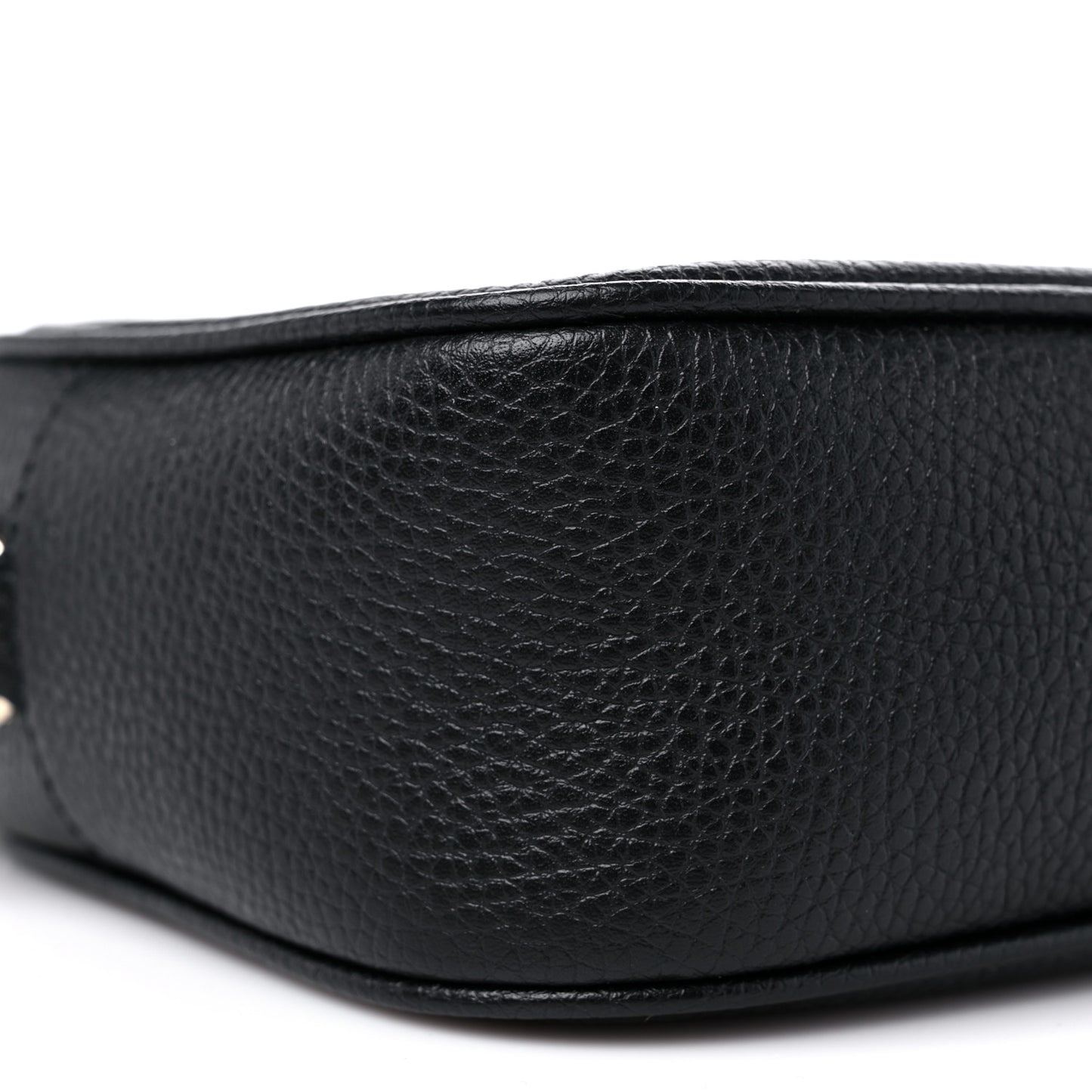 Pebbled Calfskin Small Soho Disco Bag Black